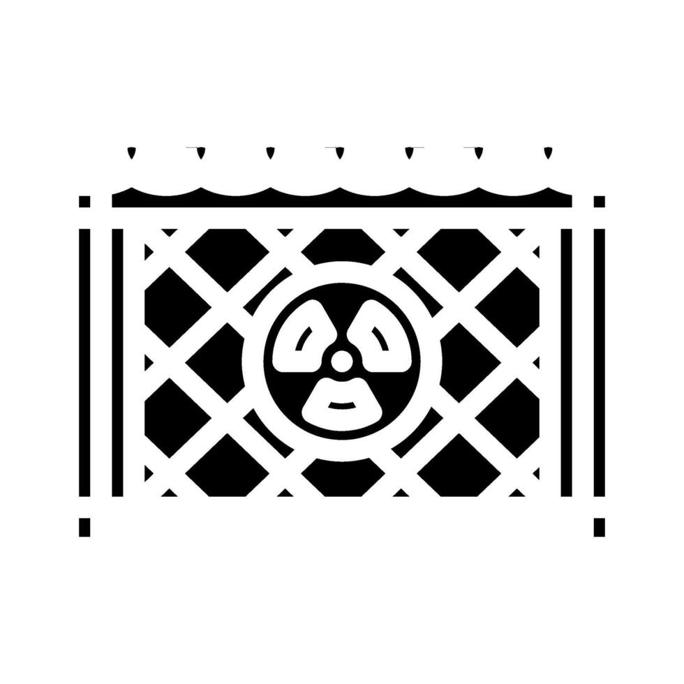 radiation on fence radioactive pollution glyph icon illustration vector