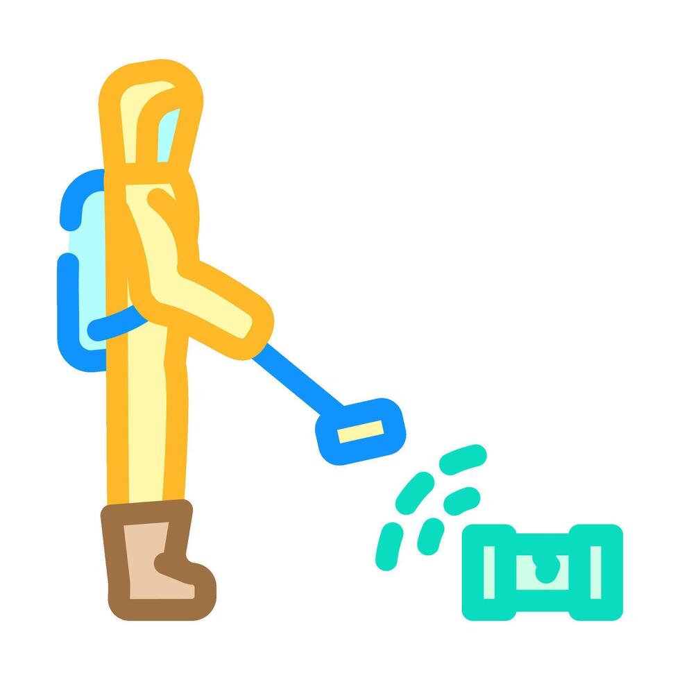 person holding geiger counter contaminated zone color icon illustration vector