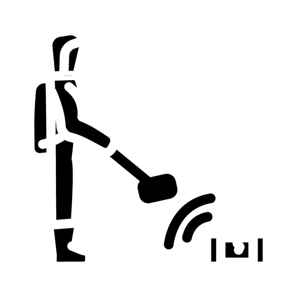 person holding geiger counter contaminated zone glyph icon illustration vector