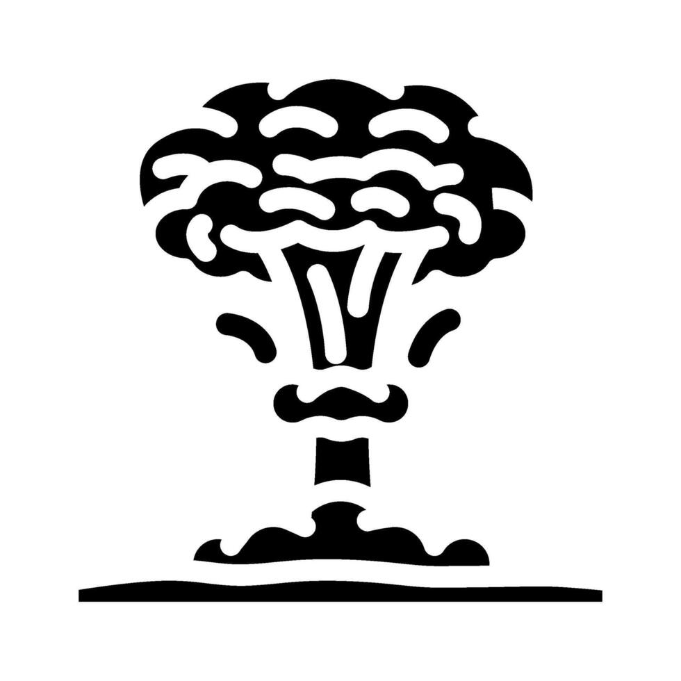 nuclear explosion cloud radioactive pollution glyph icon illustration vector