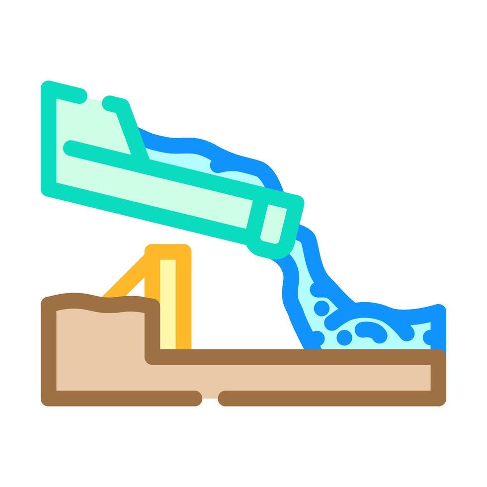 pouring cement color icon illustration vector