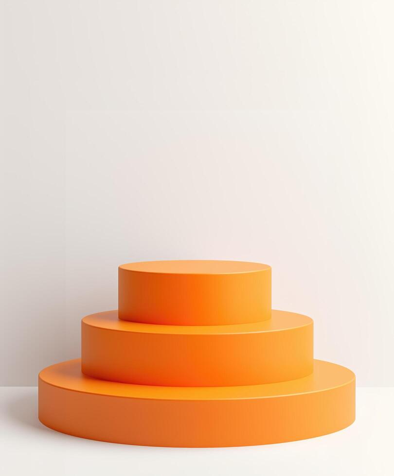 Three-tiered orange structure photo