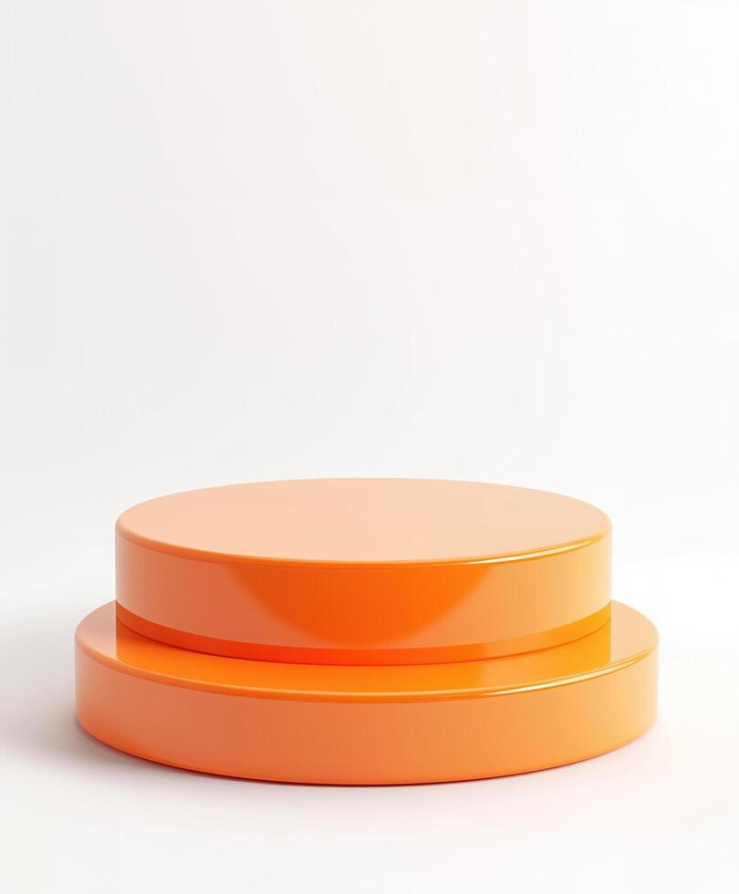 Large orange object is sitting on a white background photo