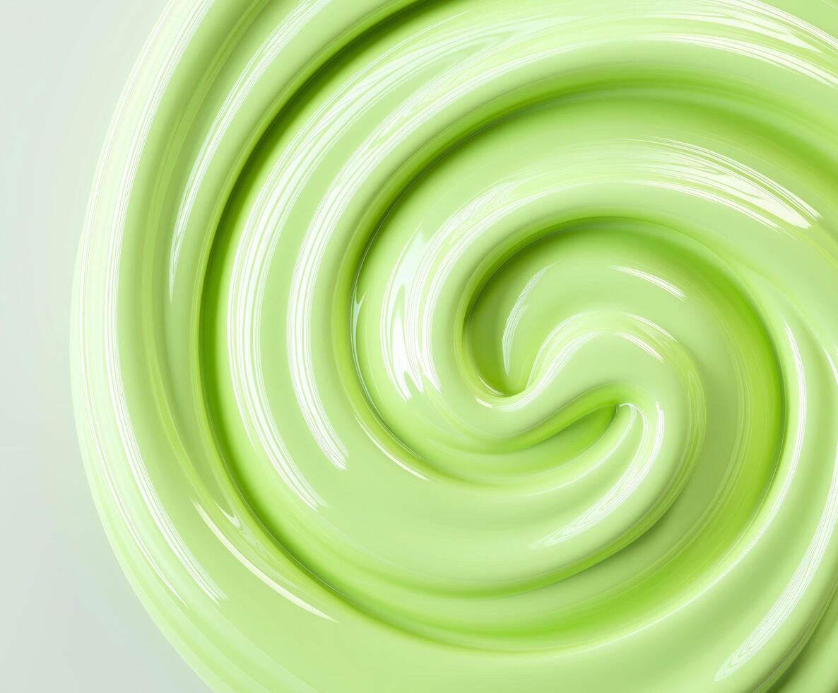 Smooth Pandan flavored Custards wirl in close up view photo