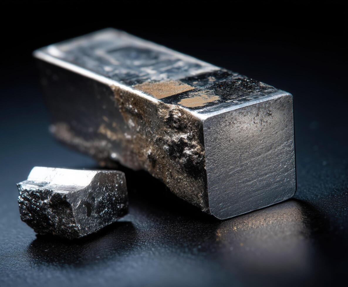 metal piece on a dark background photo