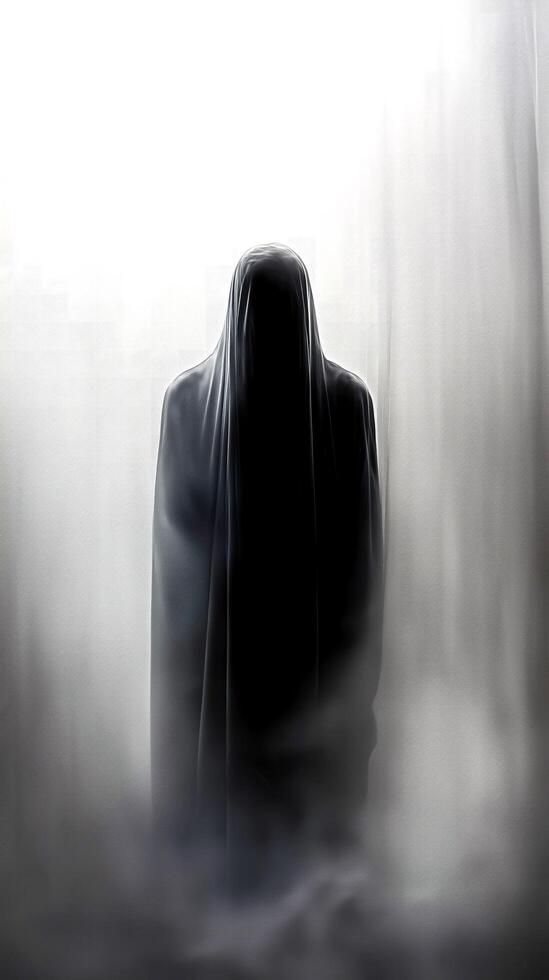 mystic standing ghostly figure photo