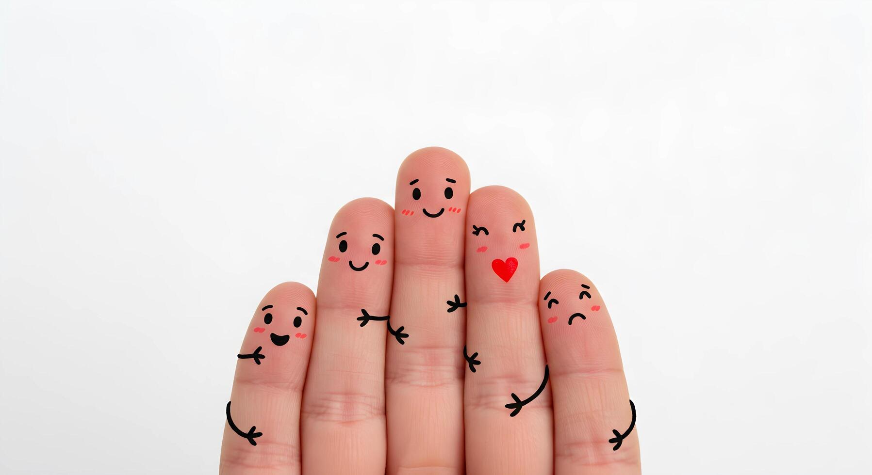 Finger Faces with Emotions and Expressions photo