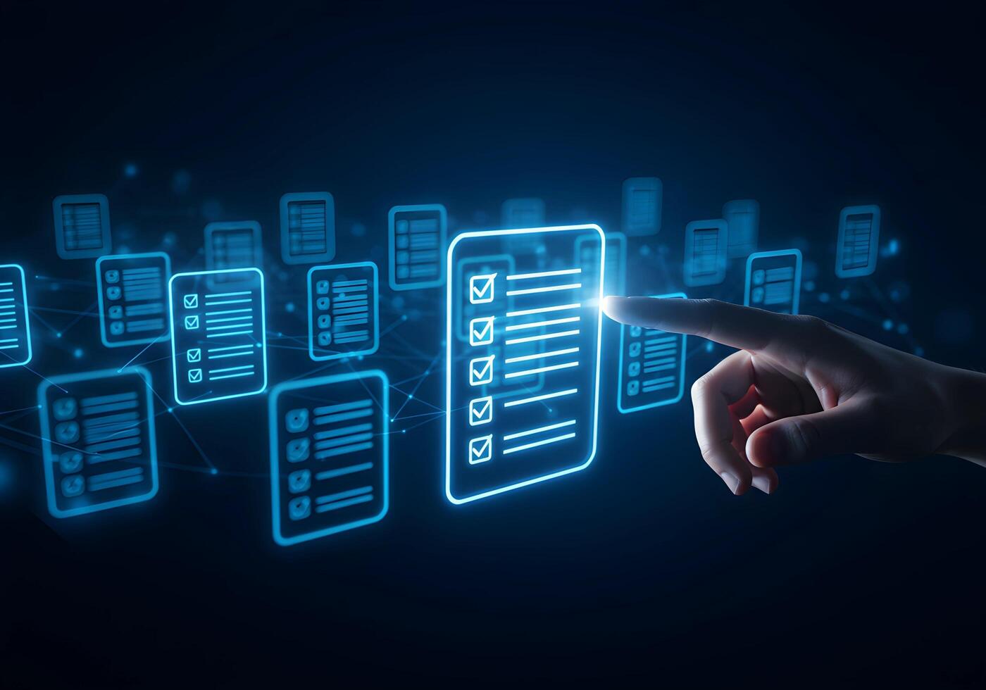 Checklist Selection Using Hand on Digital Document photo