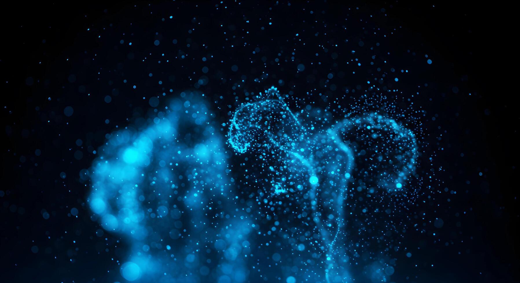 Abstract Particle Cloud in Blue photo