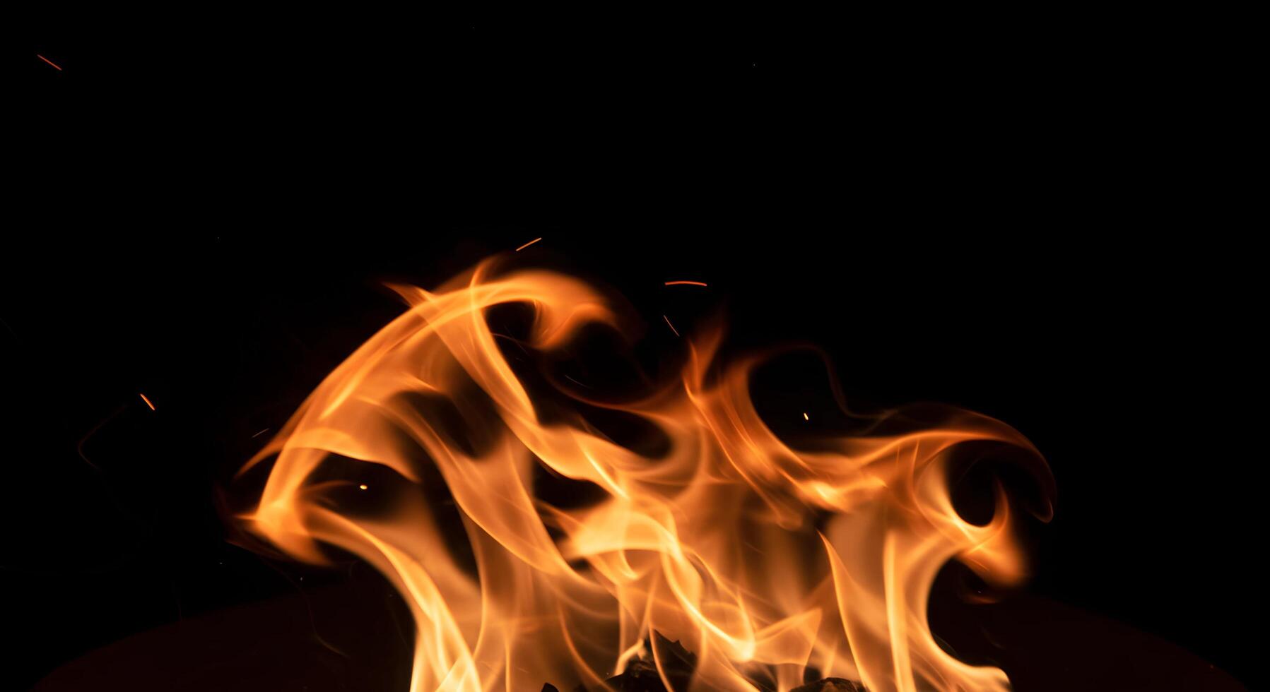 Fire Flames on Black Background photo
