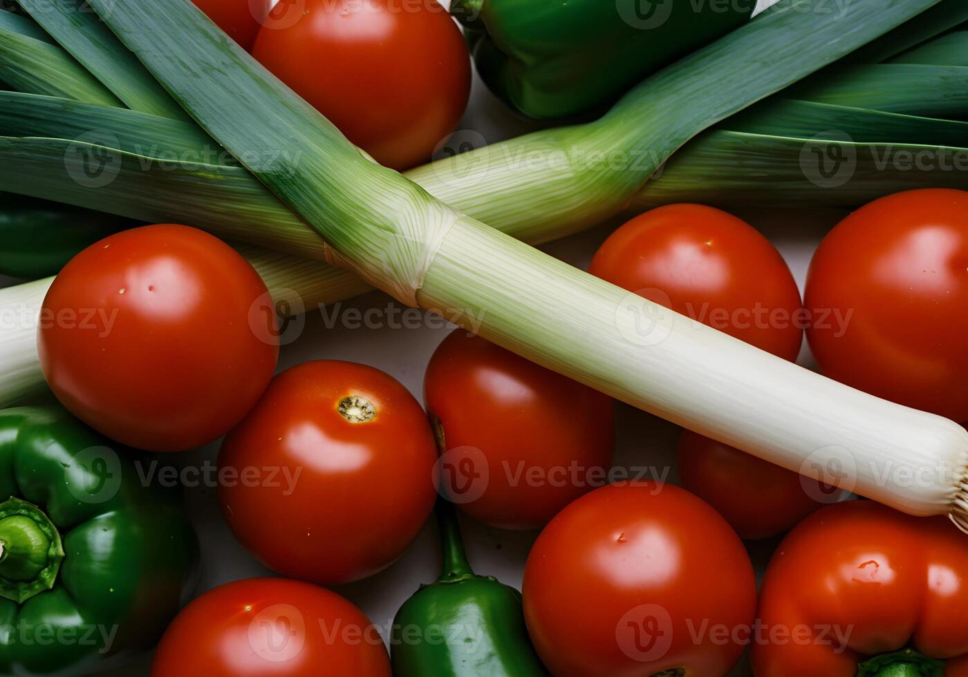 Tomato Leek and Pepper Still Life photo