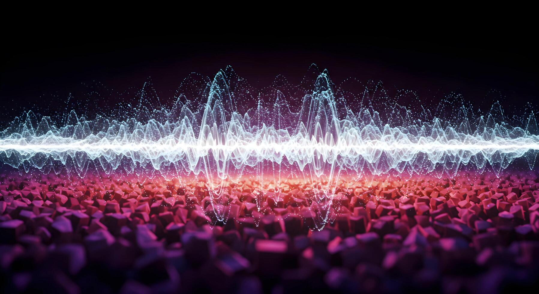 Audio Waveform on Rocks photo