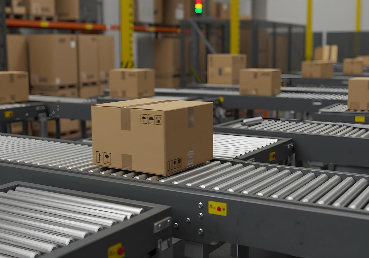 Cardboard Box on Belt photo