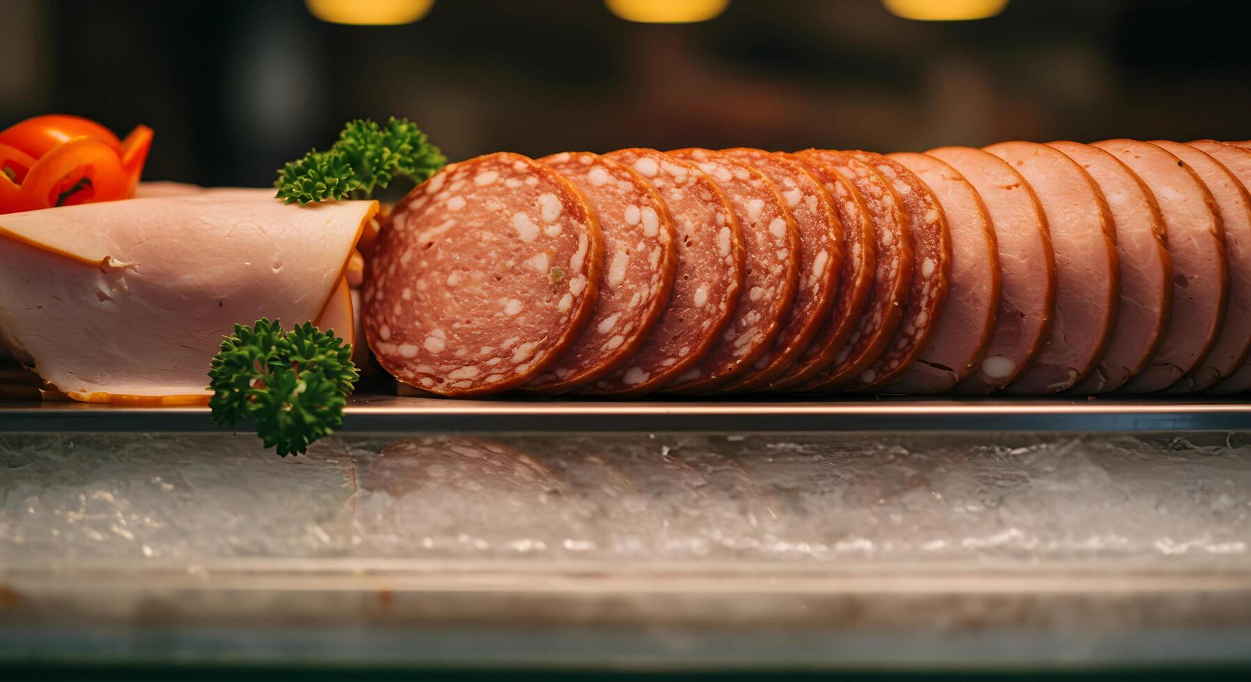 Meat Slice Selection with Garnish photo