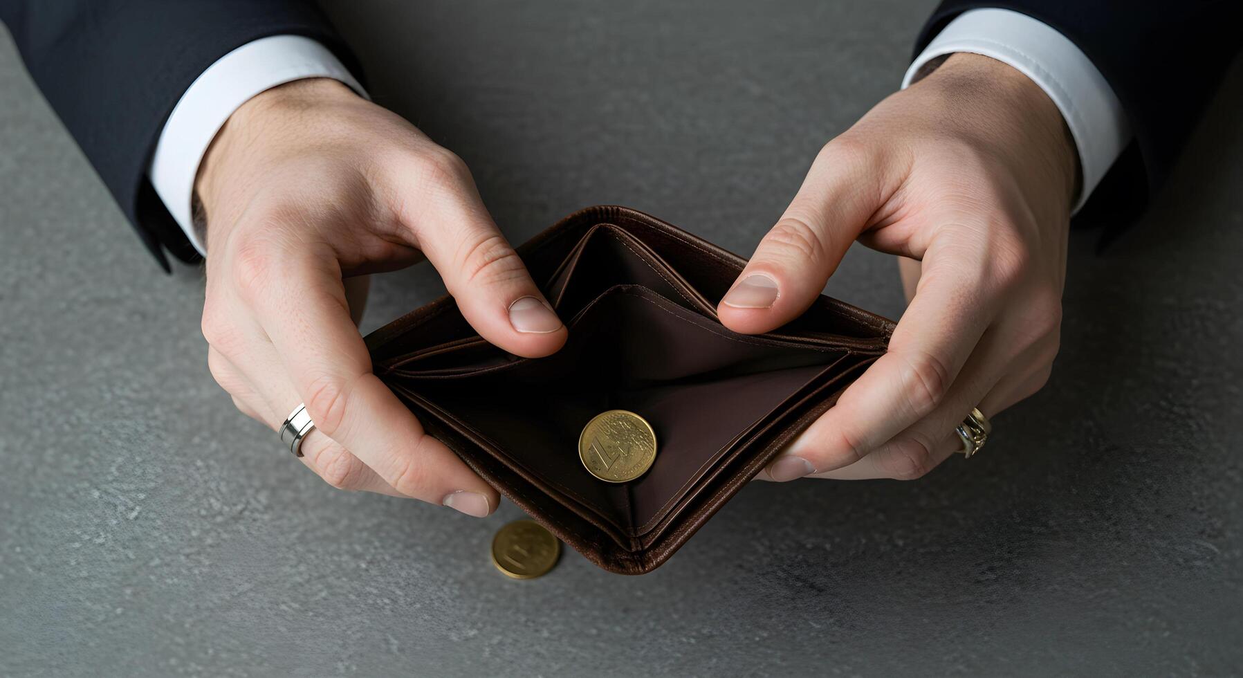 Empty Wallet with Coin photo