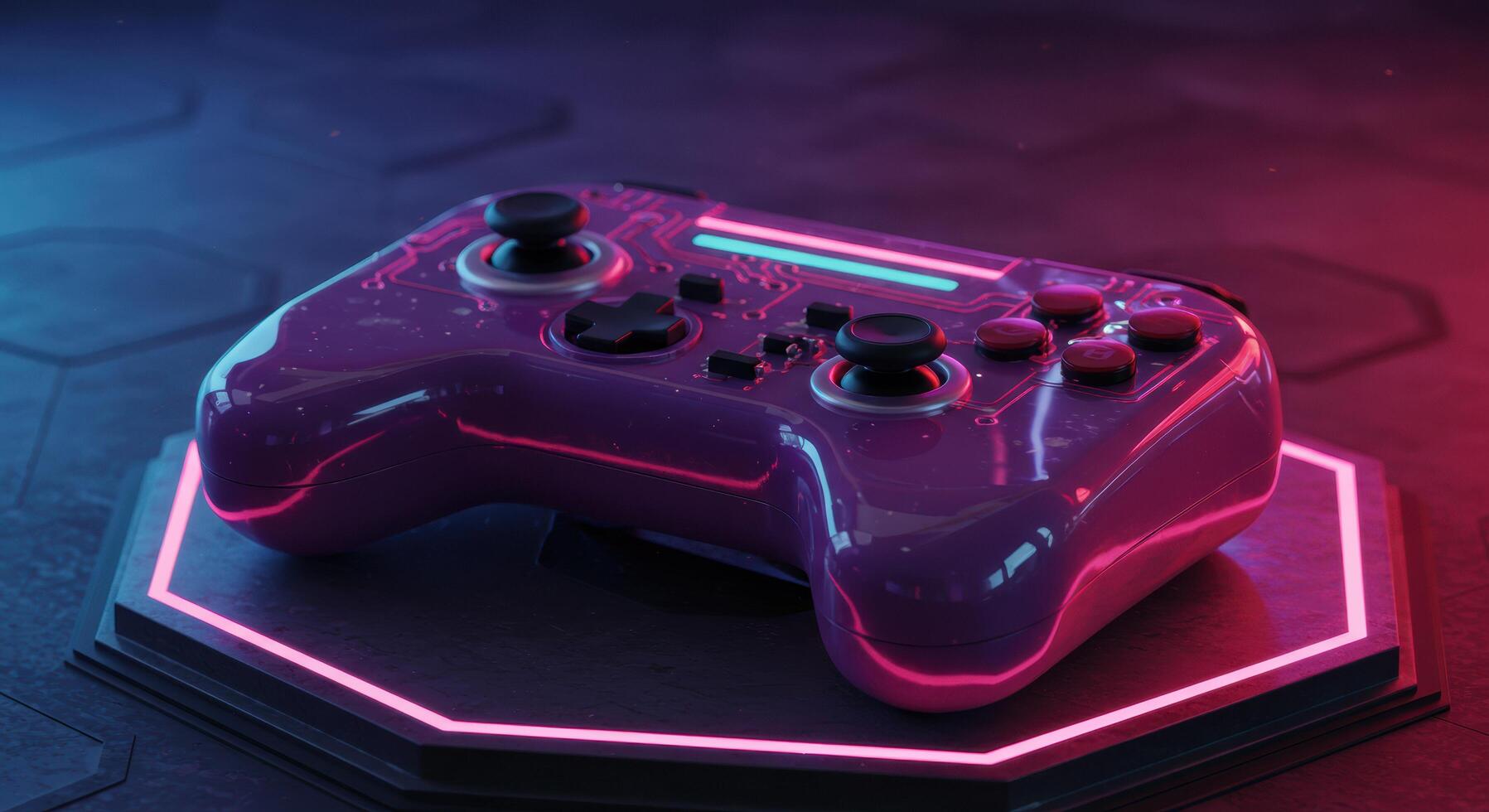 Game Controller with Neon Lights photo