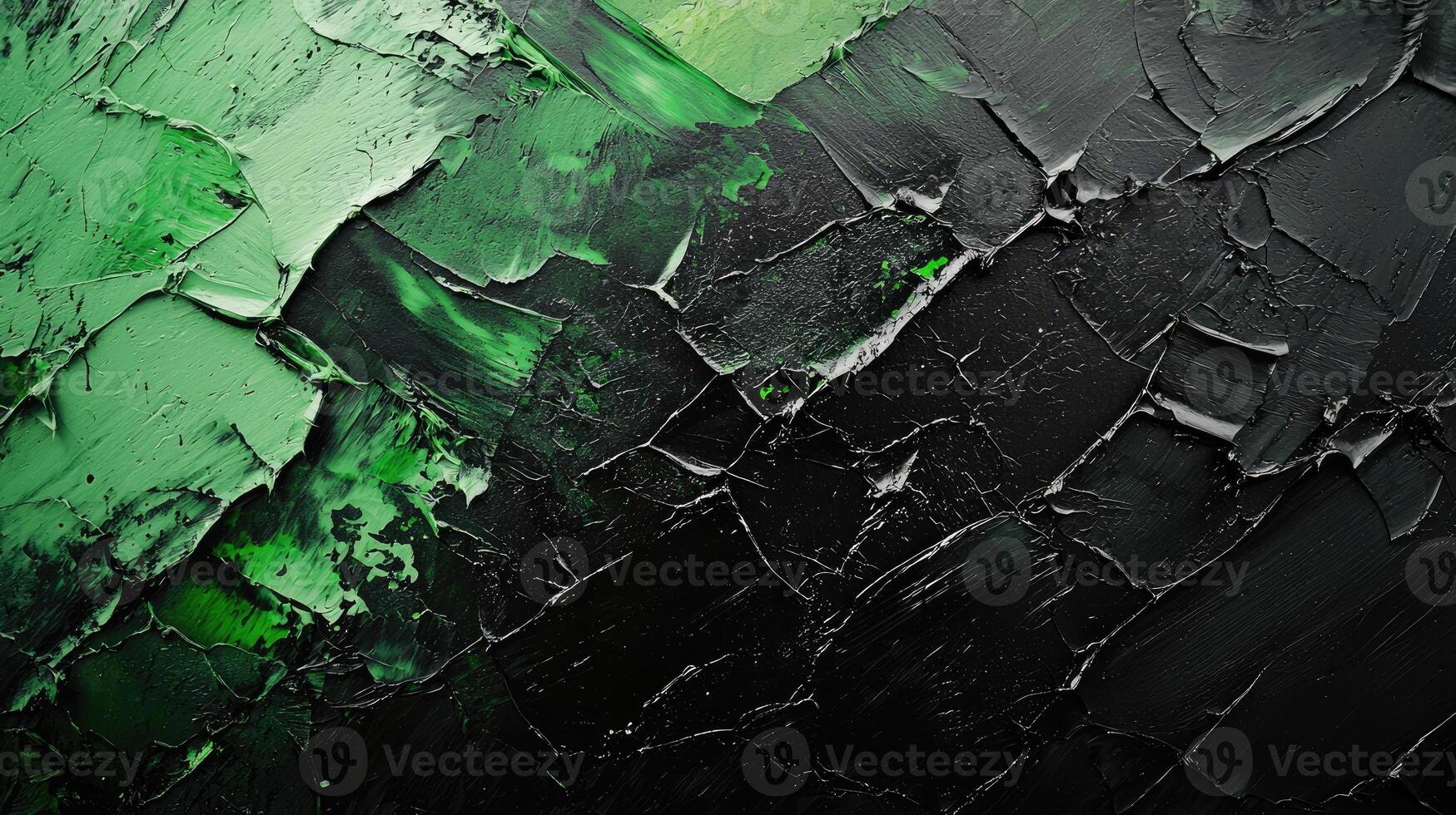 Abstract Green And Black Painting for background Texture photo