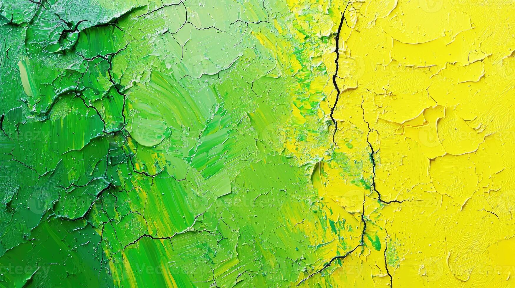 Abstract Green and Yellow Painting for Abstract background photo