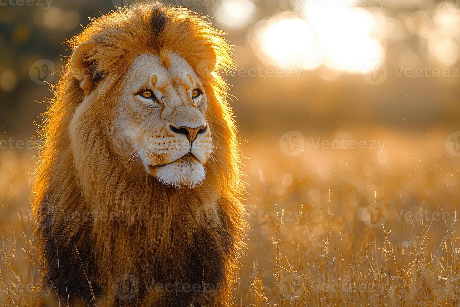 A lion in a field photo