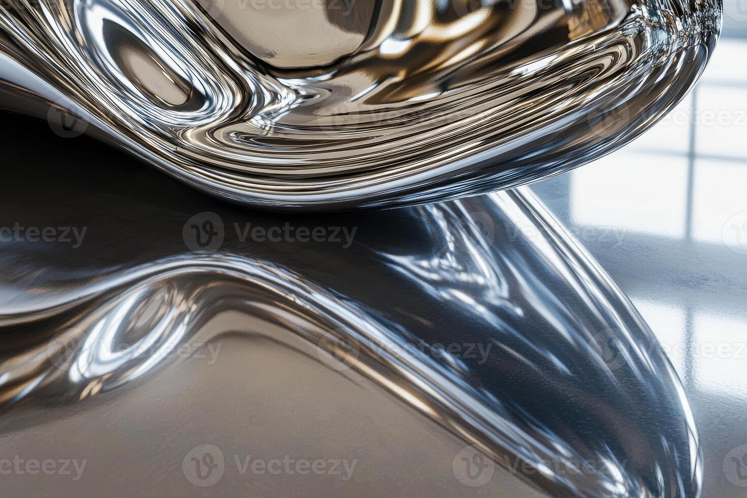 Abstract Metallic Sculpture Reflecting photo