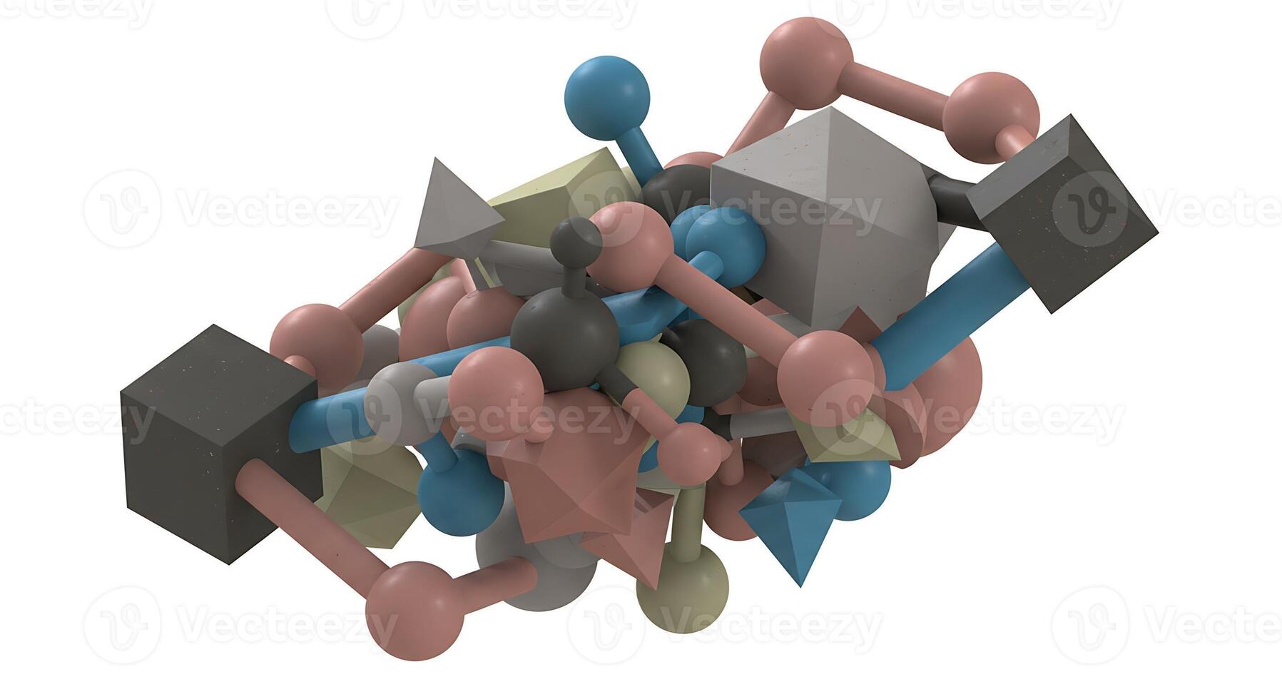 A 3d rendering of a bunch of different colored cubes photo