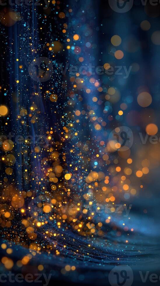 Vibrant bokeh lights create a magical atmosphere in a nighttime setting filled with shimmering colors photo