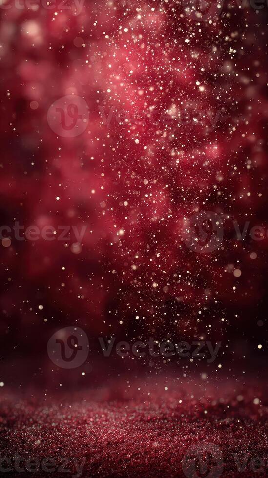 Beautiful sparkling red background with glowing particles creating a captivating texture for festive occasions photo