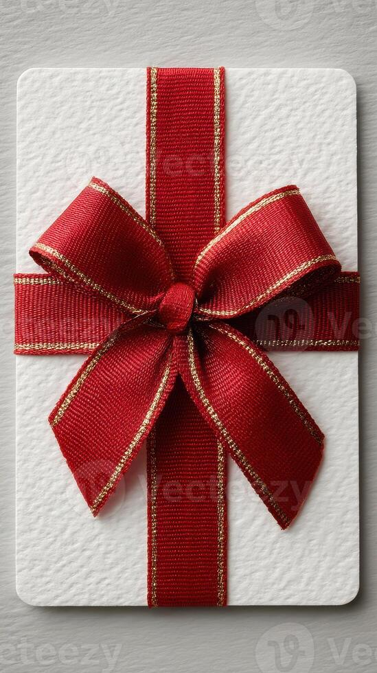Beautifully wrapped gift with red ribbon creates a festive atmosphere for special occasions photo