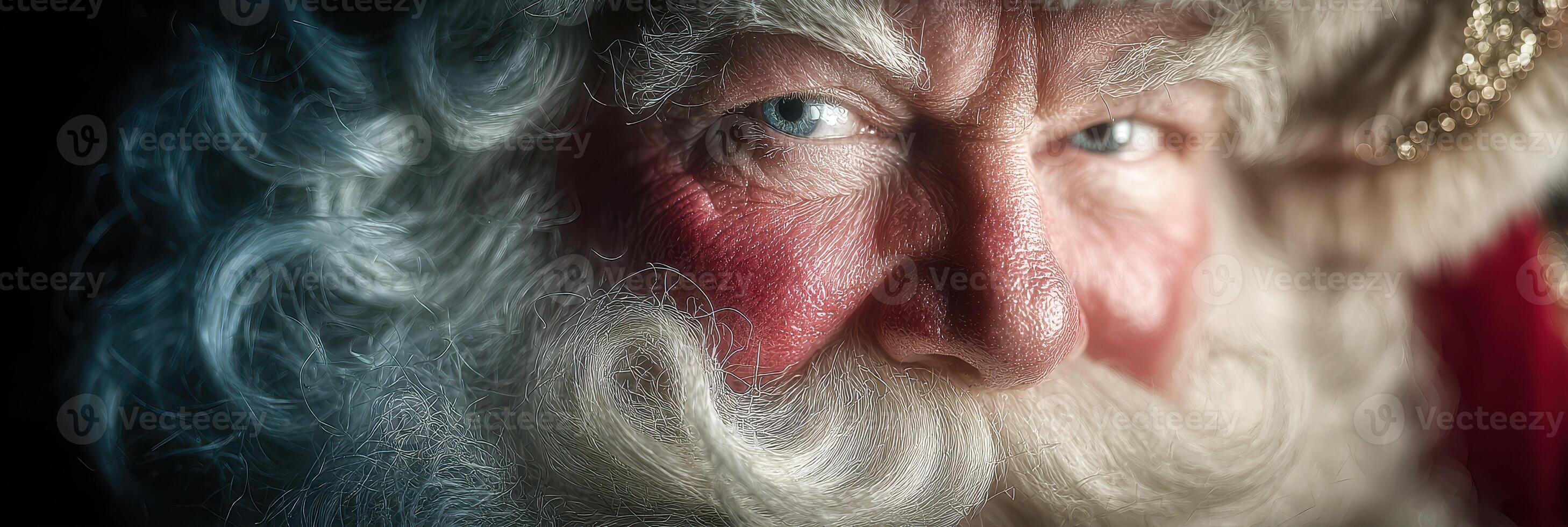 Traditional Santa Claus portrait capturing the spirit of the holiday season with warm lighting and festive details photo