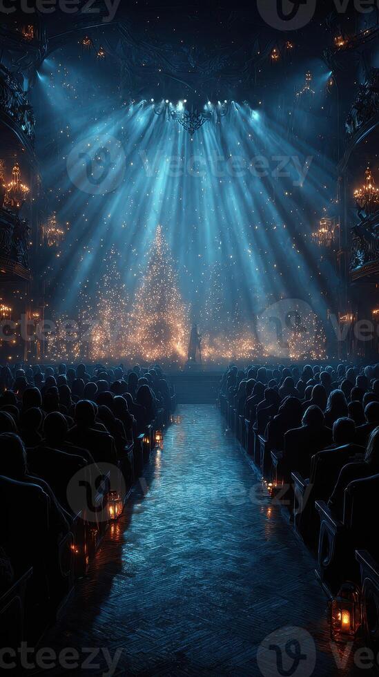 Spectacular holiday performance under shimmering lights in a grand theater photo