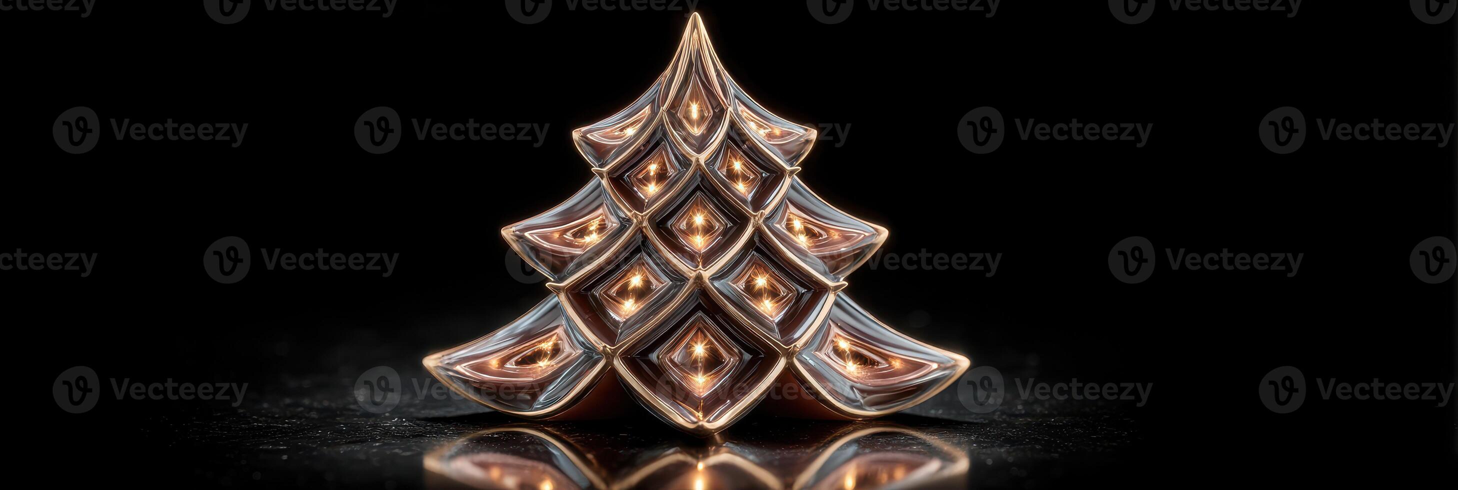 Decorative metal tree sculpture with intricate design illuminated glowing from within photo