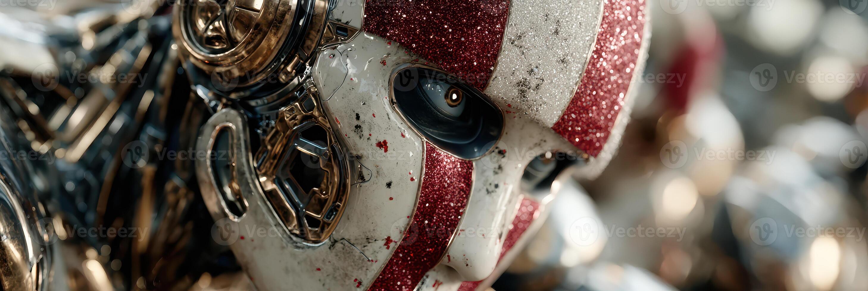 Robotic figures with intricate designs stand out in a dynamic environment showcasing futuristic art photo