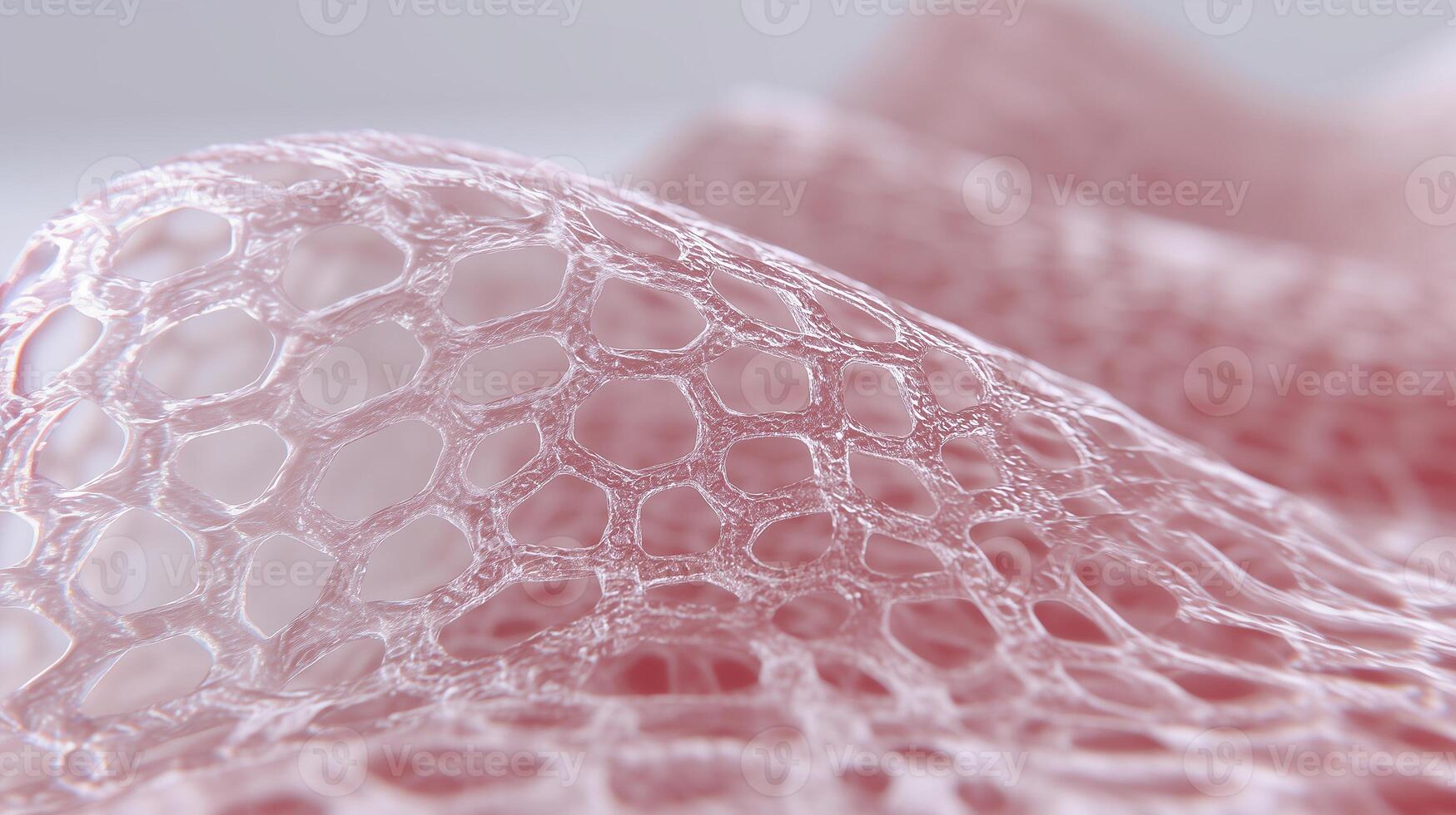 Macro image of artificial skin mesh. Hypoallergenic synthetic material for skin grafting, cosmetic surgery, medical innovation, biotechnology and futuristic regenerative medicine concept. photo