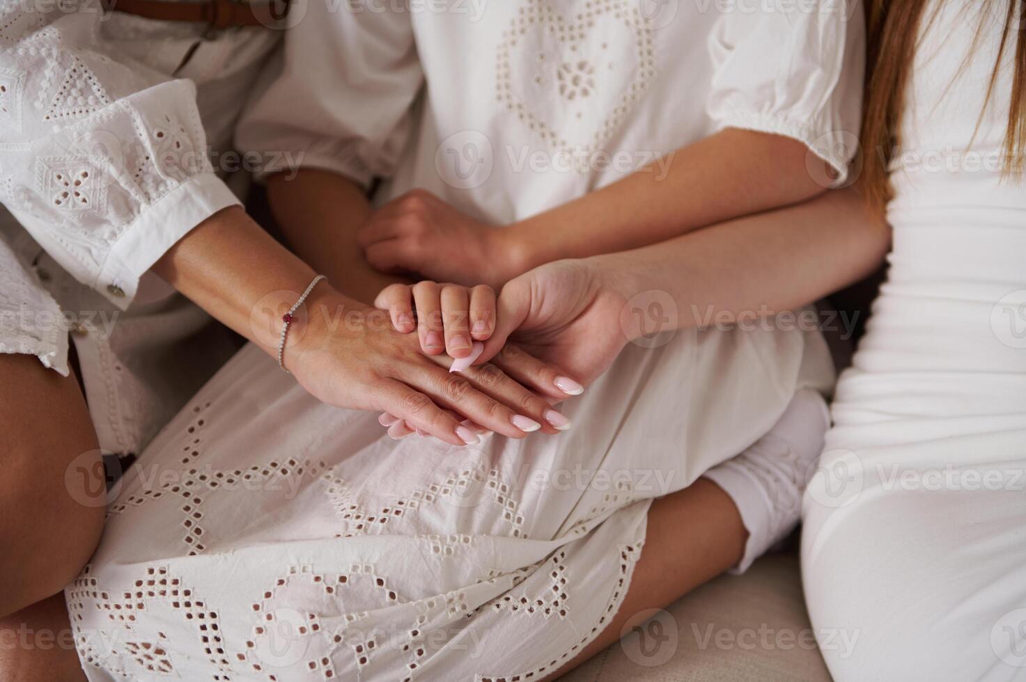 Close-Up of Hands of Family Members Expressing Love and Connection photo