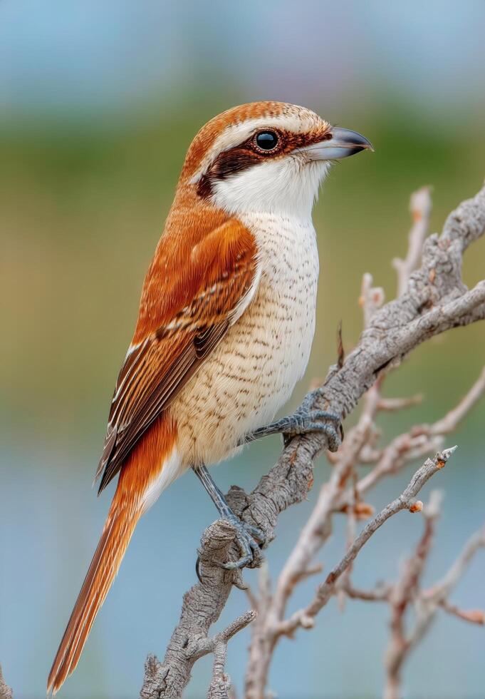 A small bird is sitting on a branch photo