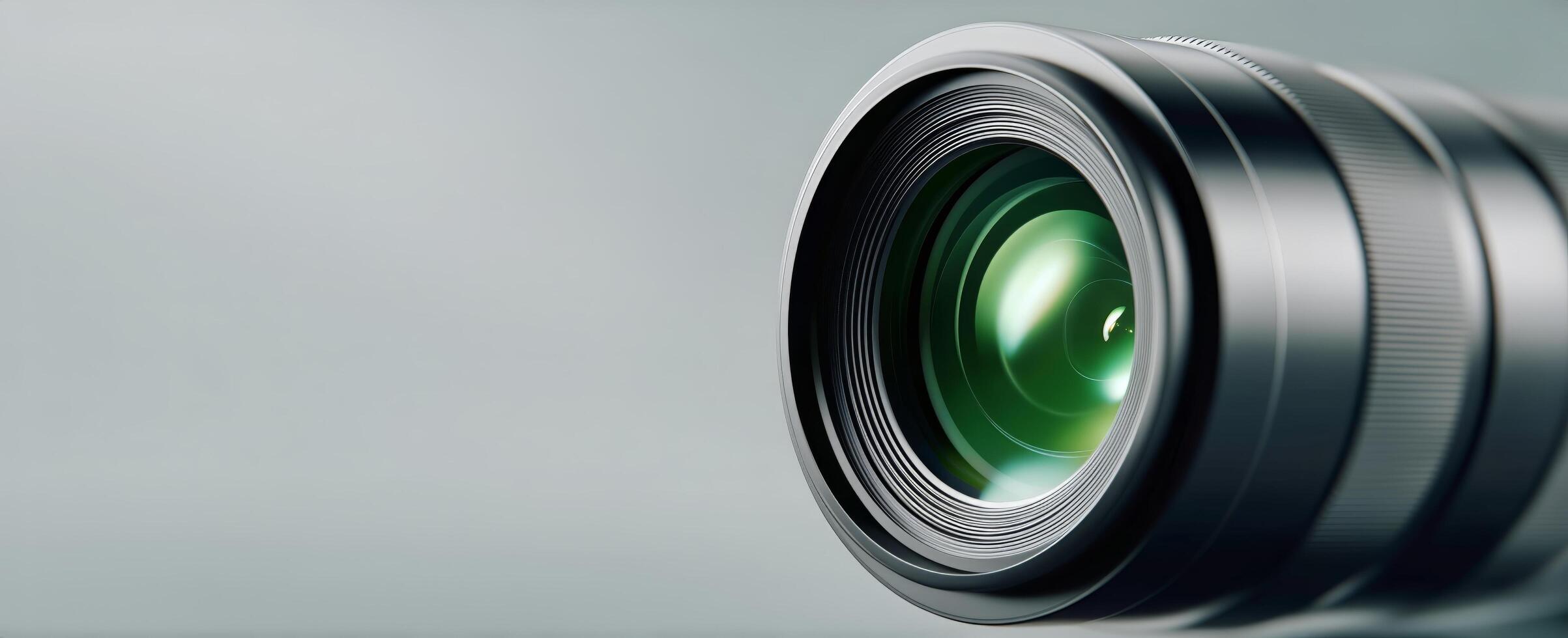 A close up of a camera lens photo