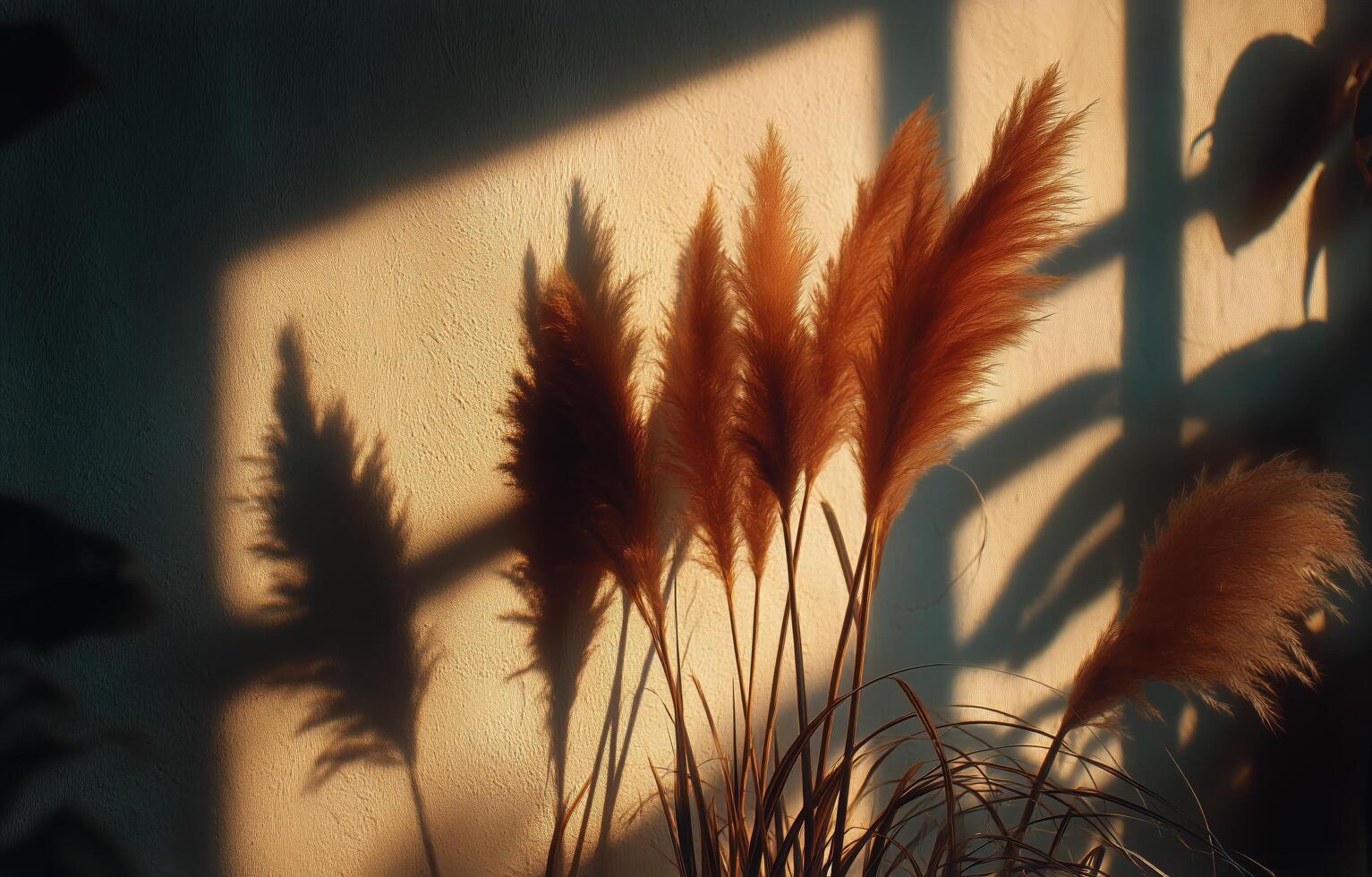 Pampas grasses in the sun photo