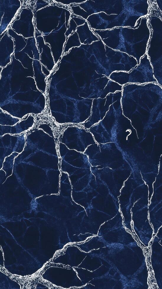 Abstract Neurological Network Deep Blue Mystery Intricate Branches Brain Cell Structure Intriguing Design photo
