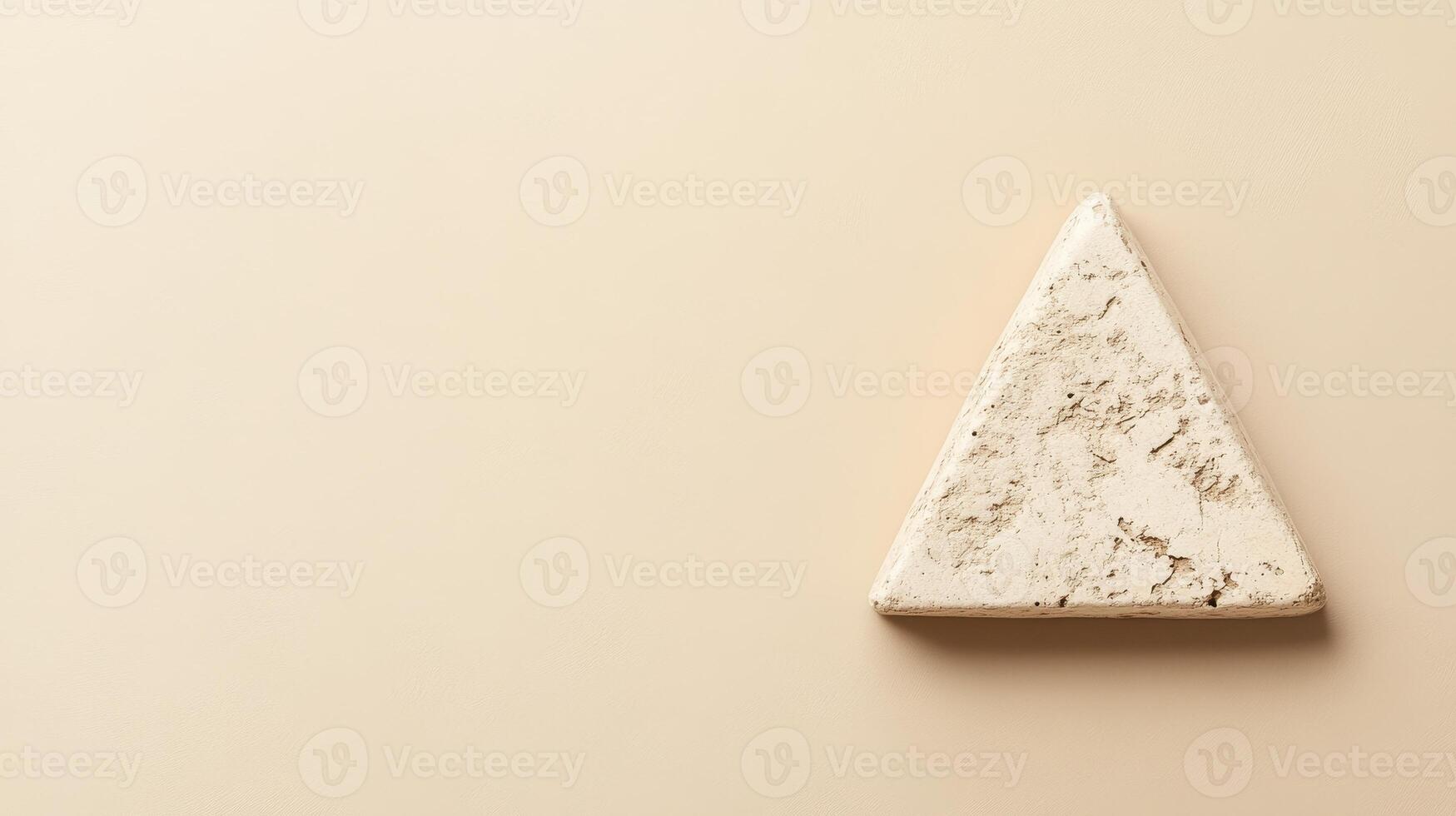 Textured Triangle Isolated On A Beige Background Showing Surface Details And Design photo