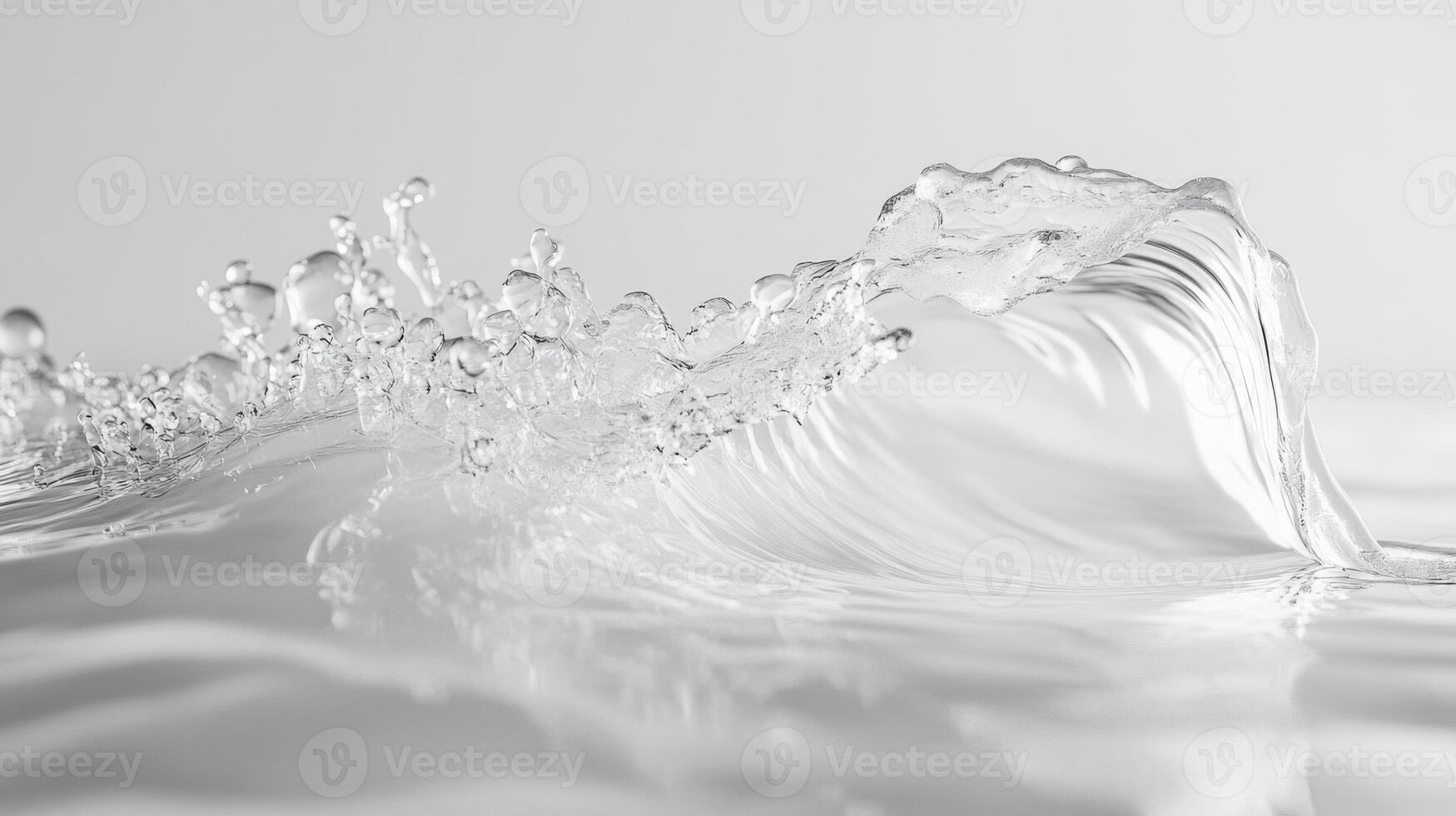 Abstract Monochrome Wave with Water Splashes photo
