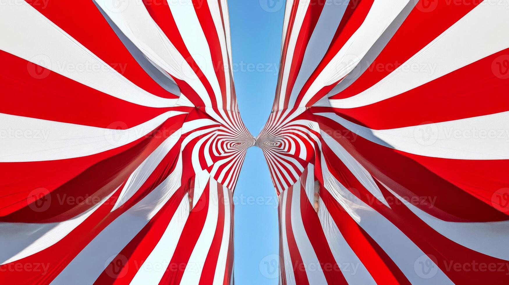 Red And White Striped Abstract Geometric Pattern photo