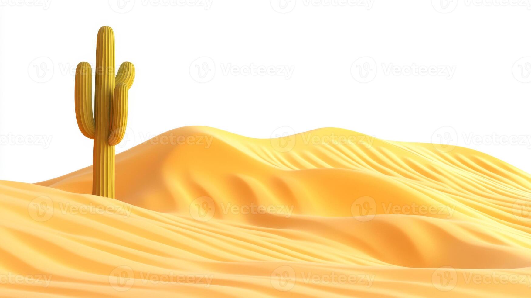 Yellow Cactus in a Sand Dune Desert photo