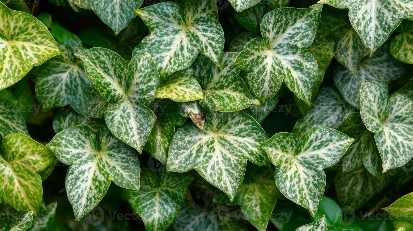 Variegated Ivy Leaves Closeup photo