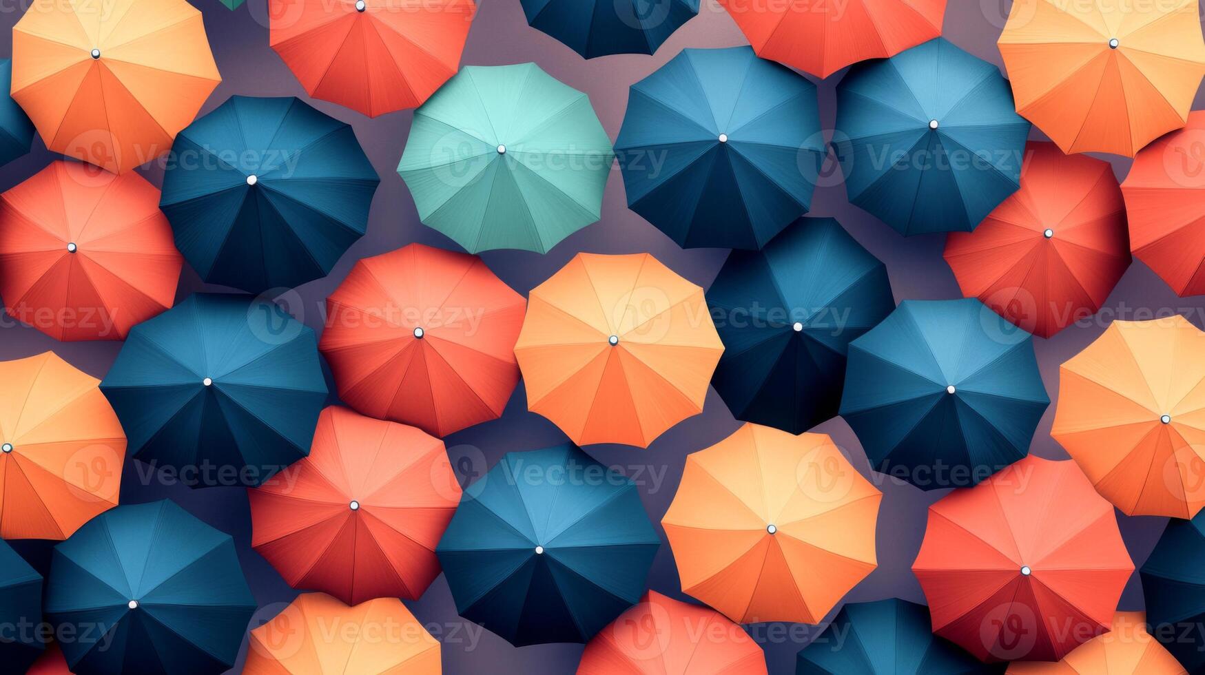 Colorful Umbrellas Overhead Pattern photo