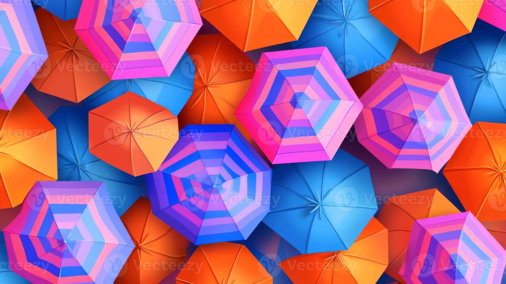 Colorful Umbrella Pattern Background photo