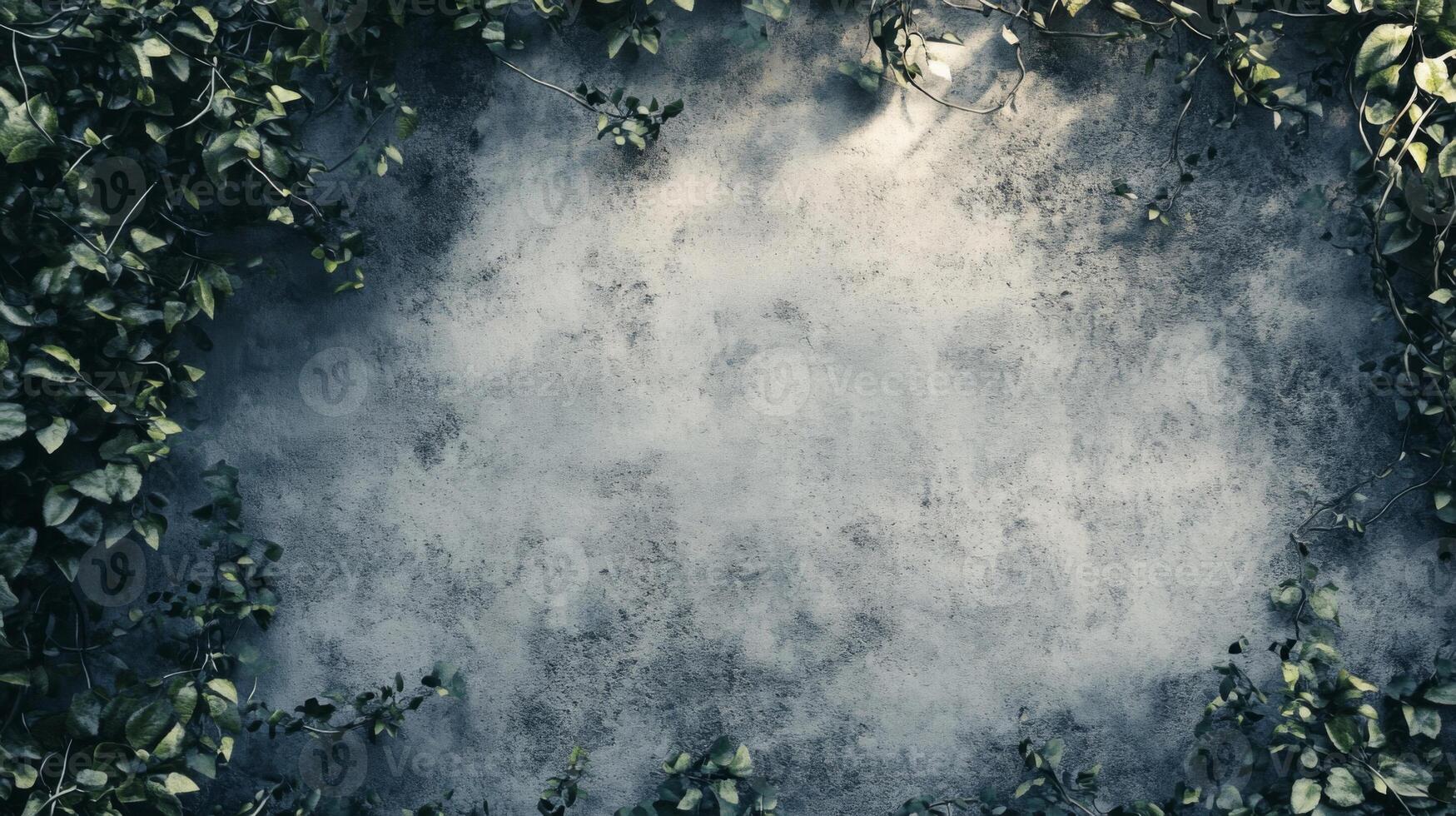 Grey Sand Ground Texture with Green Foliage photo