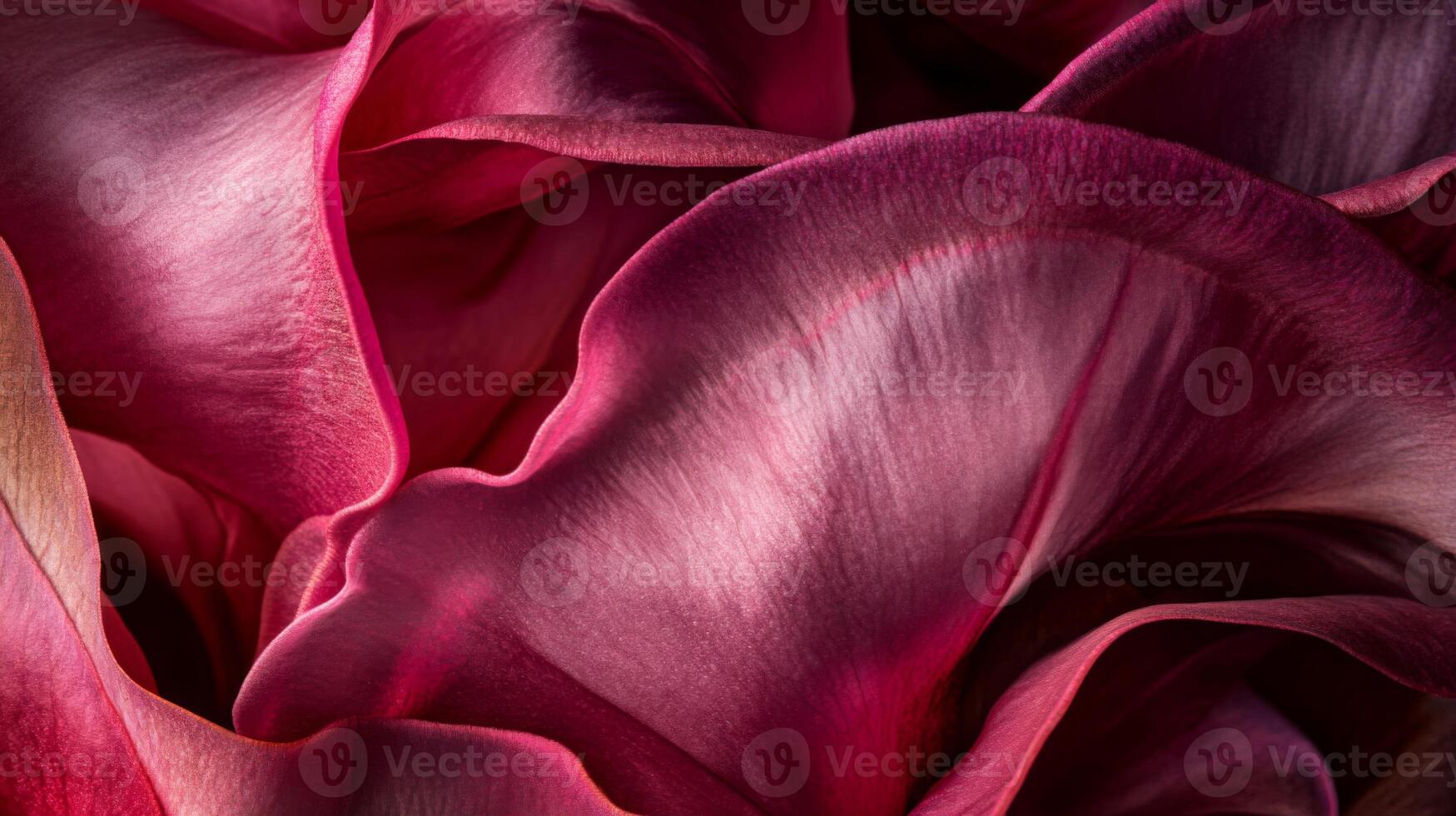 Closeup of Deep Pink Rose Petals with Soft Lighting photo