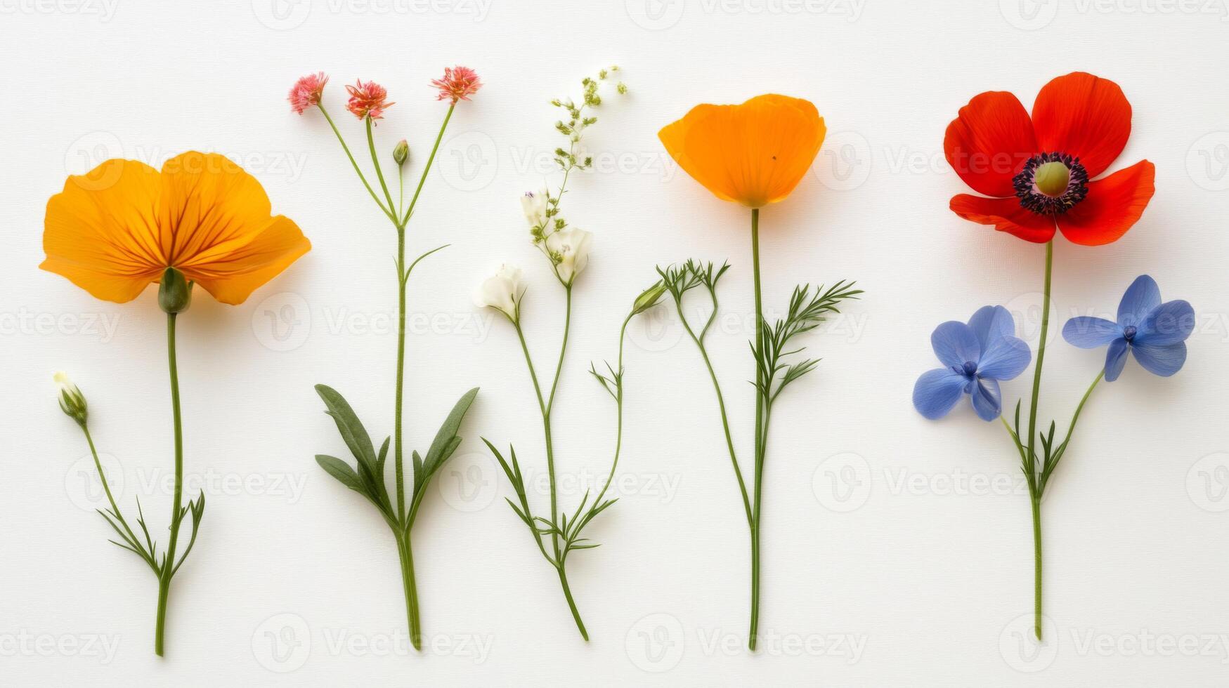 Colorful Flower Arrangement on White Background photo