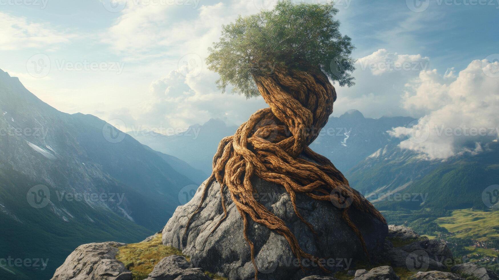Twisted Tree on Mountaintop photo