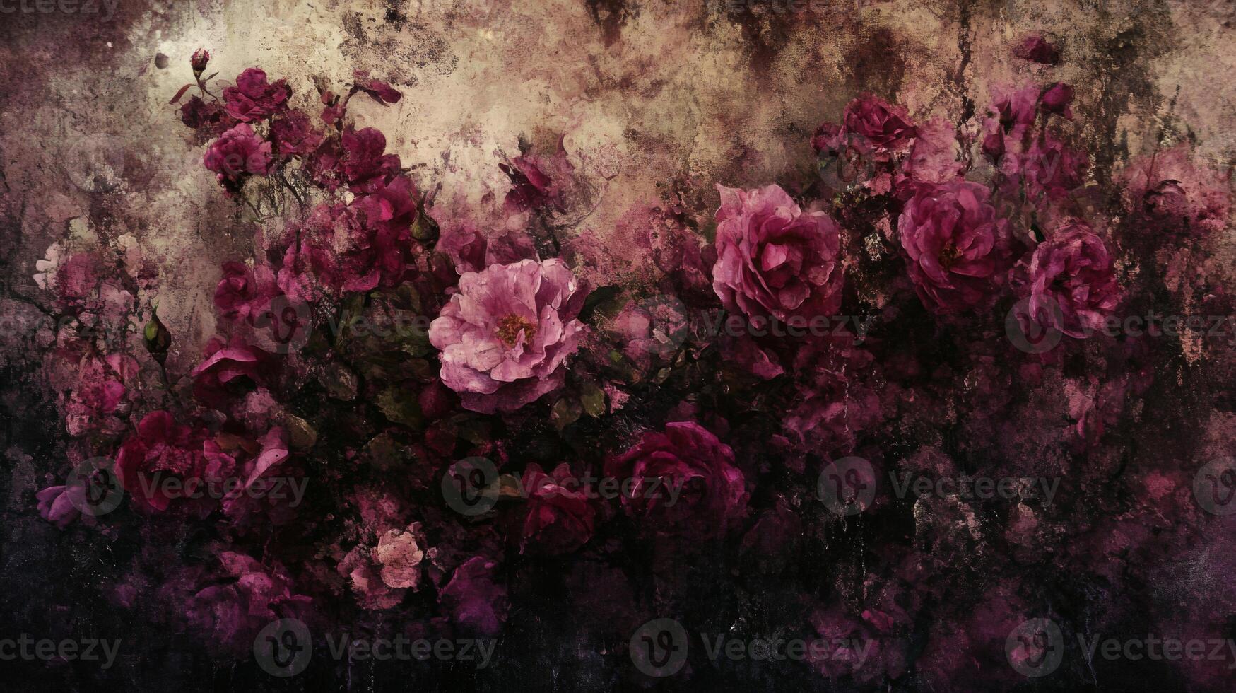 Dark Pink And Purple Roses Floral Background photo